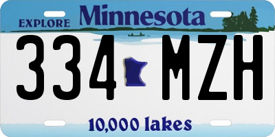 MN license plate 334MZH