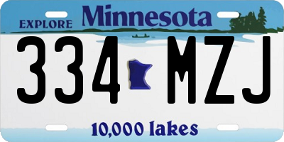 MN license plate 334MZJ