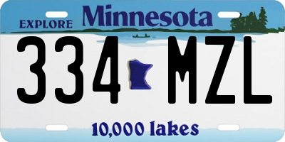 MN license plate 334MZL