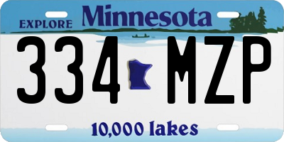 MN license plate 334MZP