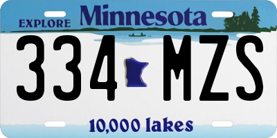 MN license plate 334MZS