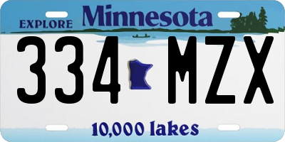 MN license plate 334MZX