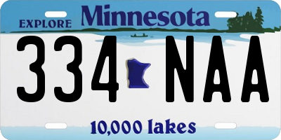 MN license plate 334NAA