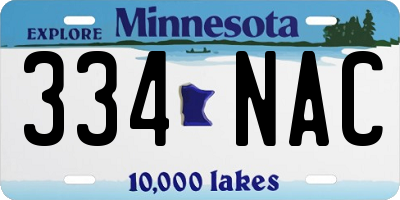 MN license plate 334NAC