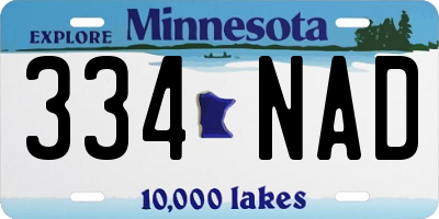 MN license plate 334NAD