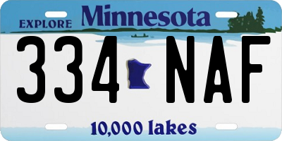 MN license plate 334NAF