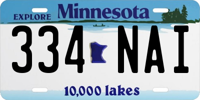 MN license plate 334NAI