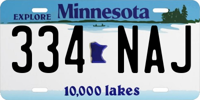 MN license plate 334NAJ