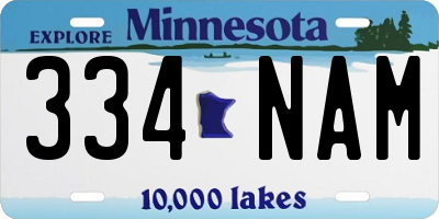 MN license plate 334NAM