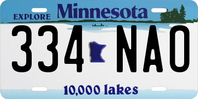 MN license plate 334NAO