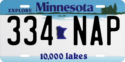 MN license plate 334NAP