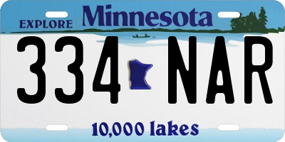 MN license plate 334NAR