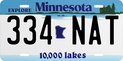MN license plate 334NAT