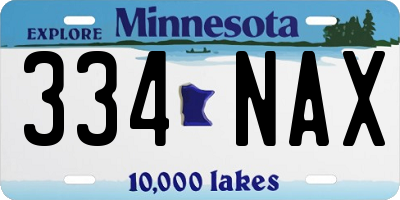 MN license plate 334NAX