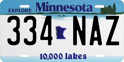 MN license plate 334NAZ