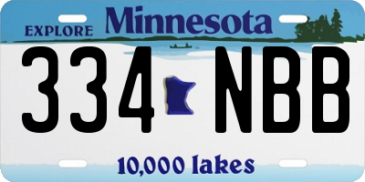 MN license plate 334NBB