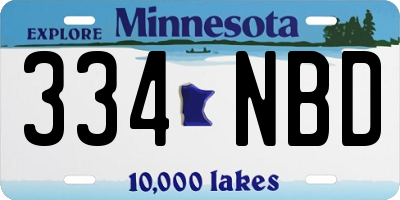 MN license plate 334NBD