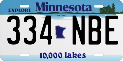 MN license plate 334NBE
