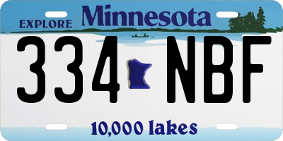 MN license plate 334NBF