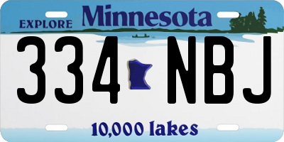 MN license plate 334NBJ