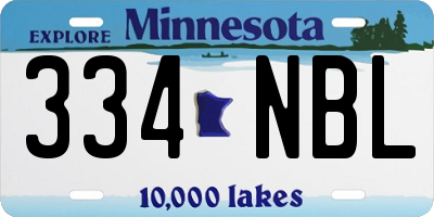 MN license plate 334NBL