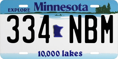 MN license plate 334NBM