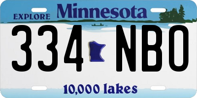 MN license plate 334NBO