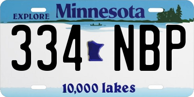 MN license plate 334NBP