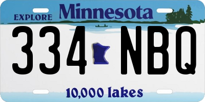 MN license plate 334NBQ