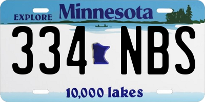 MN license plate 334NBS