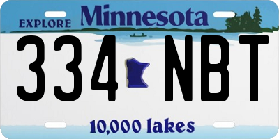 MN license plate 334NBT