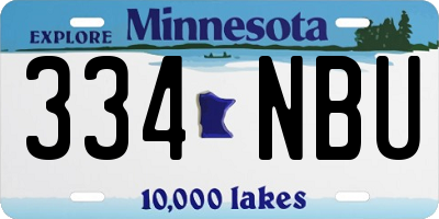 MN license plate 334NBU