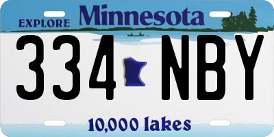 MN license plate 334NBY