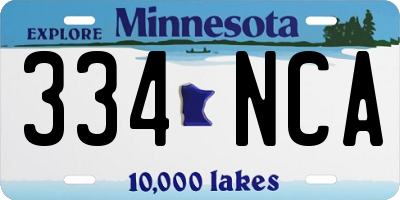 MN license plate 334NCA
