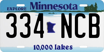 MN license plate 334NCB