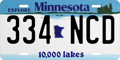 MN license plate 334NCD