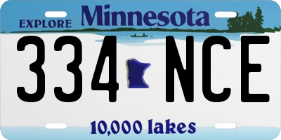 MN license plate 334NCE
