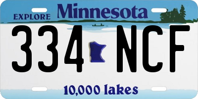 MN license plate 334NCF