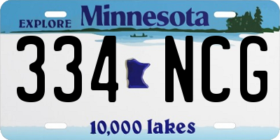 MN license plate 334NCG
