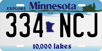 MN license plate 334NCJ