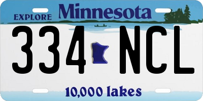 MN license plate 334NCL