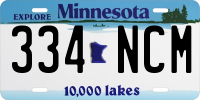 MN license plate 334NCM