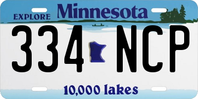 MN license plate 334NCP