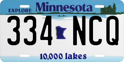 MN license plate 334NCQ
