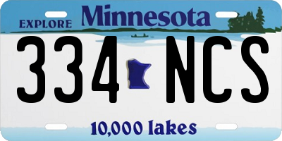 MN license plate 334NCS