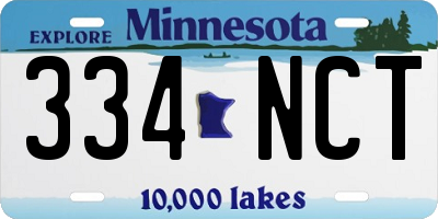 MN license plate 334NCT