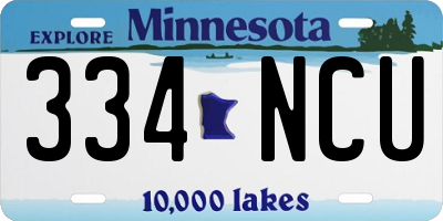 MN license plate 334NCU