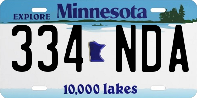 MN license plate 334NDA