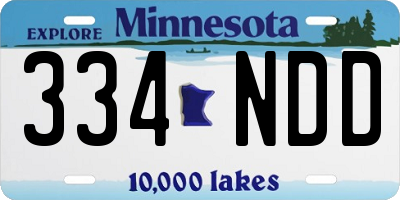 MN license plate 334NDD