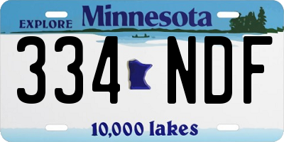 MN license plate 334NDF